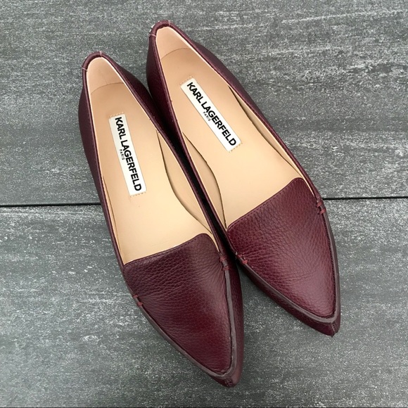 Karl Lagerfeld Shoes - NEW Karl Lagerfeld Destine Burgundy Pointed Flats